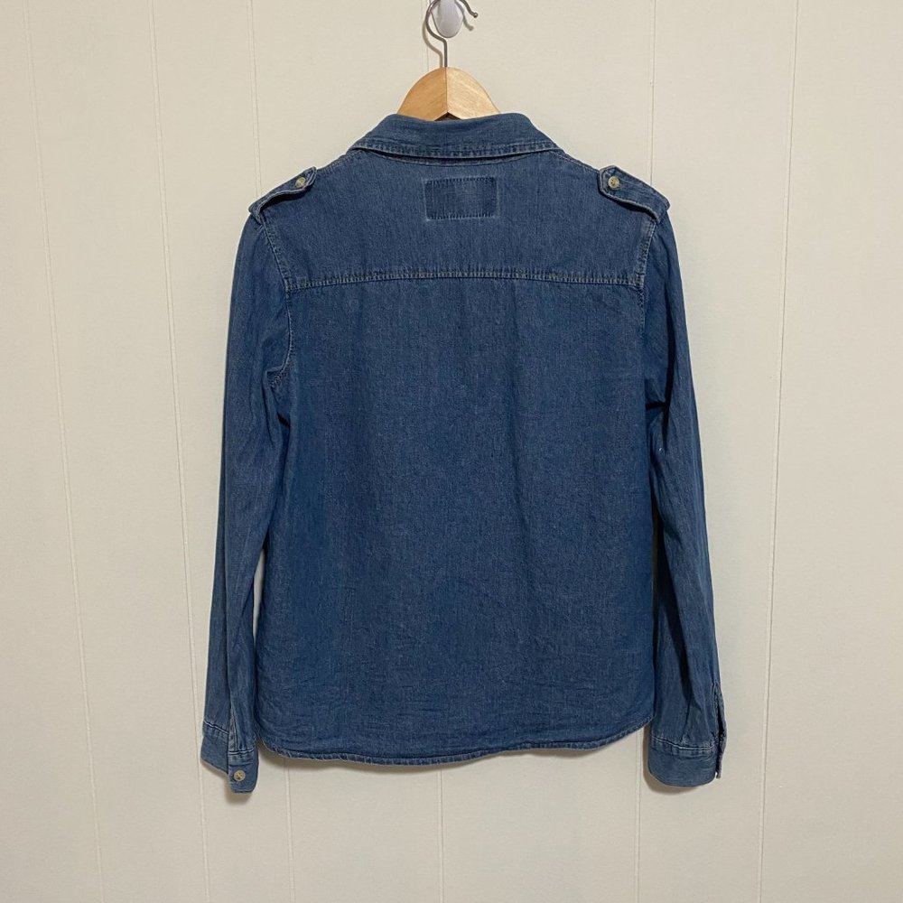 Selvage Women's Denim Chambray Shirt Button Down Long Sleeve Western Size XS/S - Picture 8 of 10